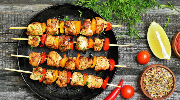 Tandoori halibut kebabs