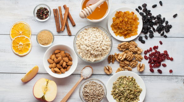 Ingredients for sugar-free granola