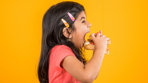 eating burger