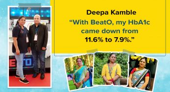 Deepa K.- “With BeatO, my HbA1c came down from 11.6% to 7.9%.”