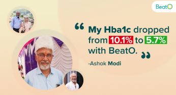 Ashok M.- “My HbA1c came down from 10.1% to 5.7% with BeatO.”